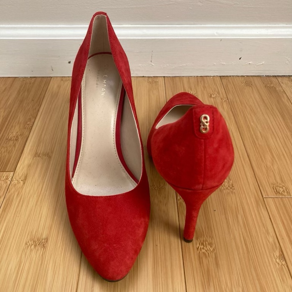 Cole ham new red suede pumps